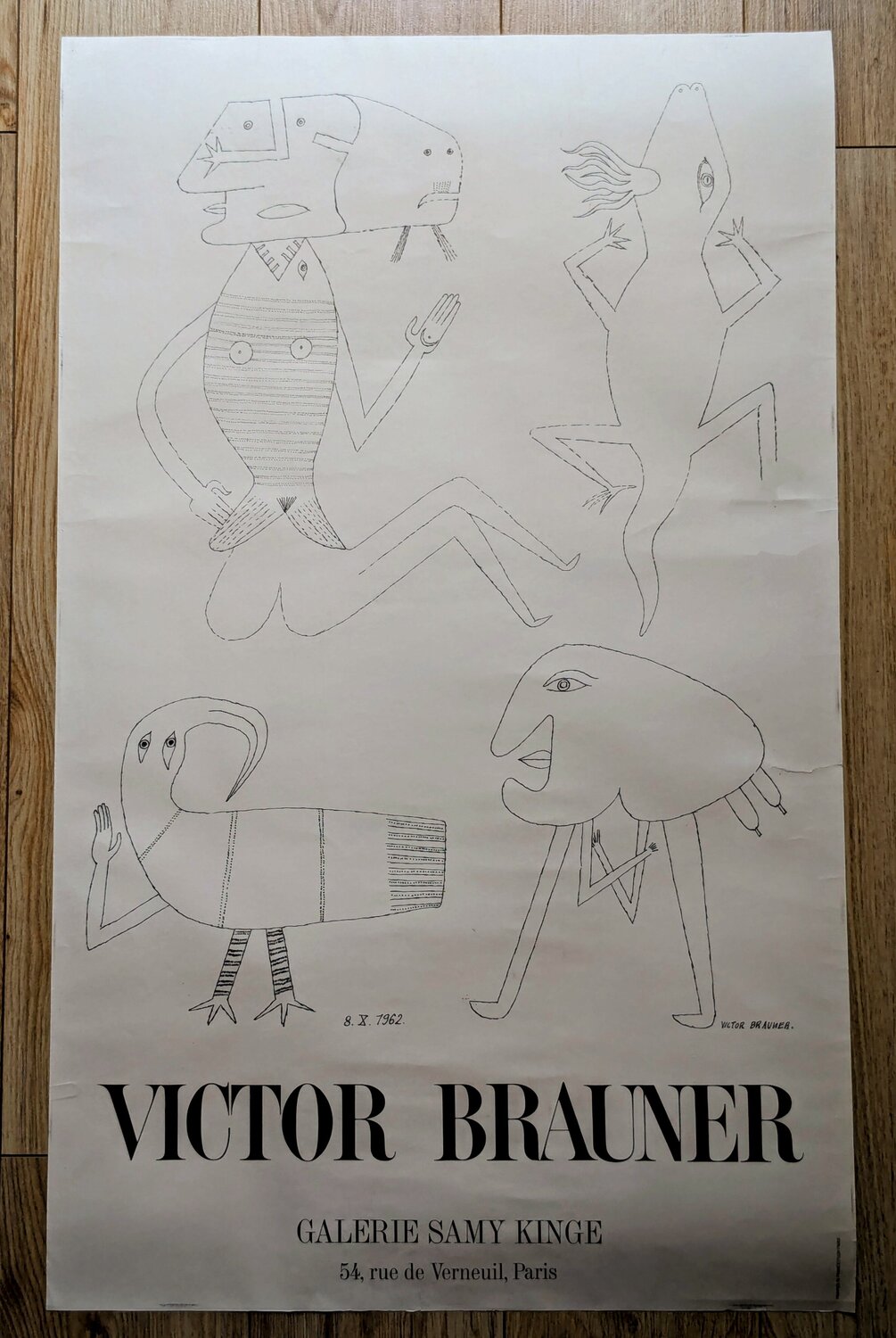 Surrealist Character - Signed lithographic poster, 1970's Victor Brauner Werk auf Papier zu verkaufen