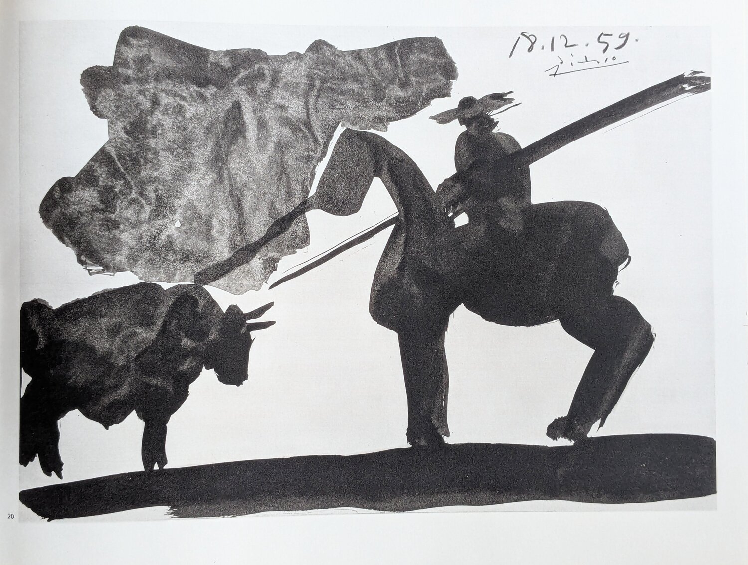 Corrida Scene, 1961 - Double-sided  Signed Graphic on paper - Beautiful Art impression Pablo Picasso Druck zu verkaufen