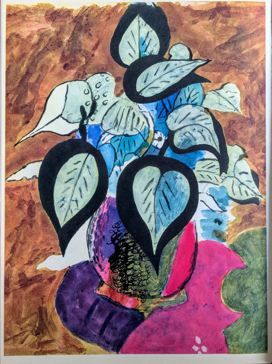 Limited edition Lithograph in colors - Flowers vase, 1955 Georges Braque Werk auf Papier zu verkaufen