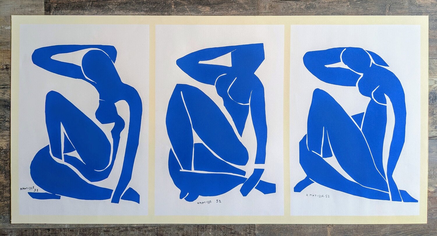 Blue Nudes -  Triptych,  Large Exquisite Signed Silk Screen on Arches paper Henri Matisse Werk auf Papier zu verkaufen