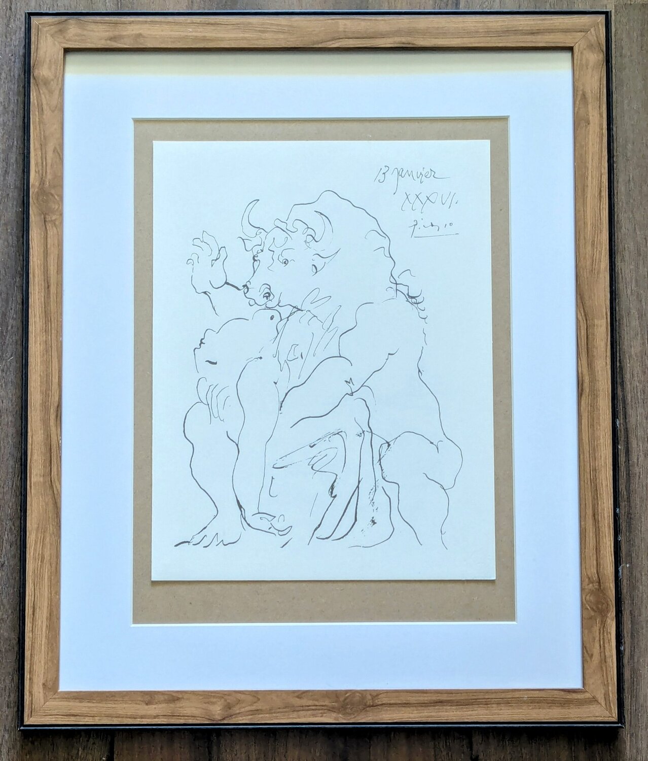 Woman and Bull - Serigraphy on paper, 1973 Pablo Picasso Druck zu verkaufen