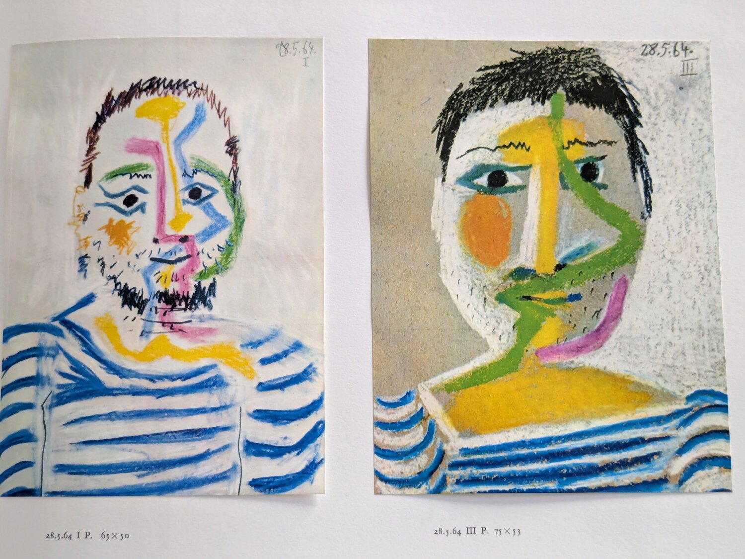 Two Portraits - Color Art print, 1966 Pablo Picasso Druck zu verkaufen