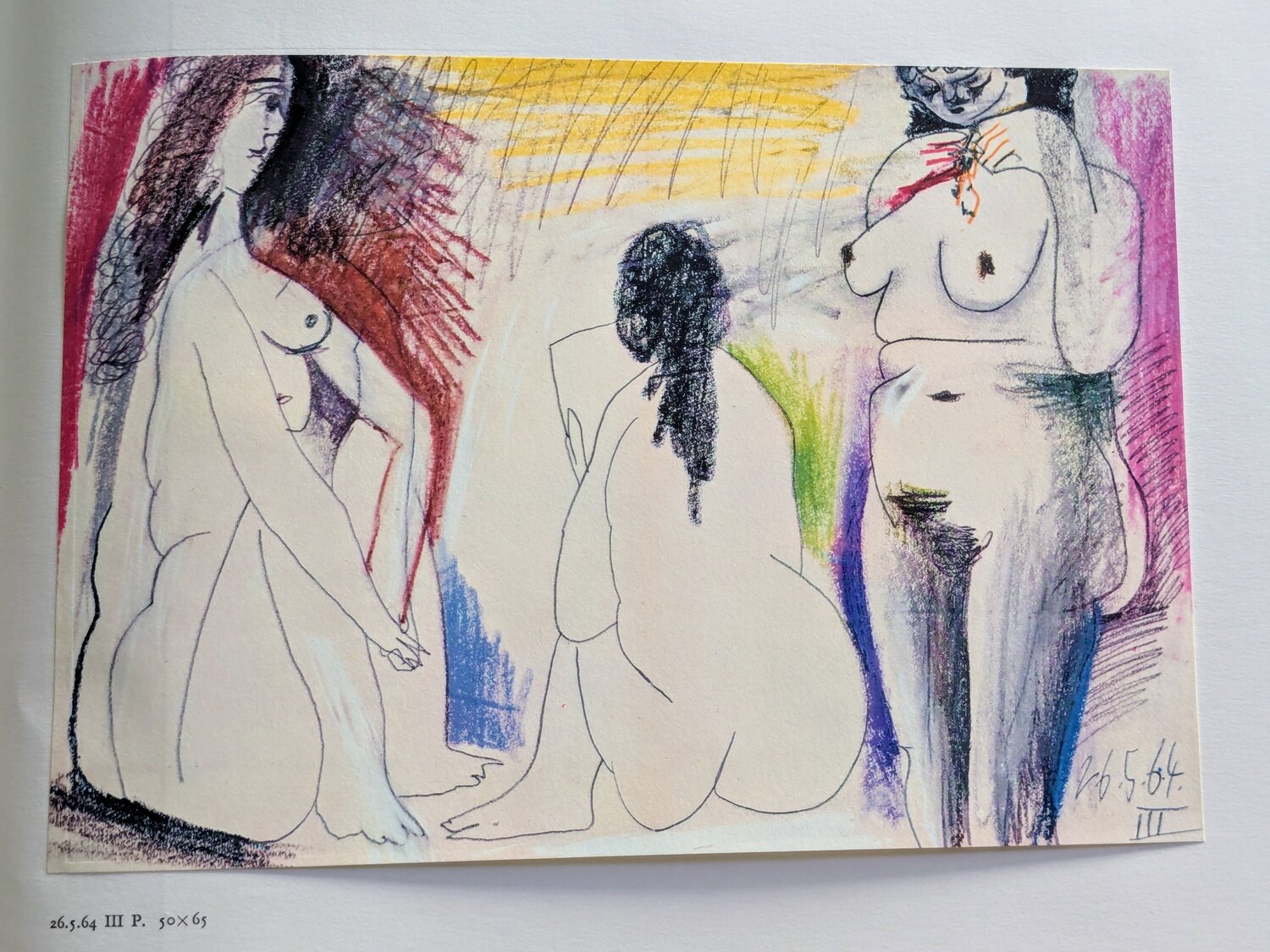Three Nudes - Color Art print, 1966 Pablo Picasso Druck zu verkaufen