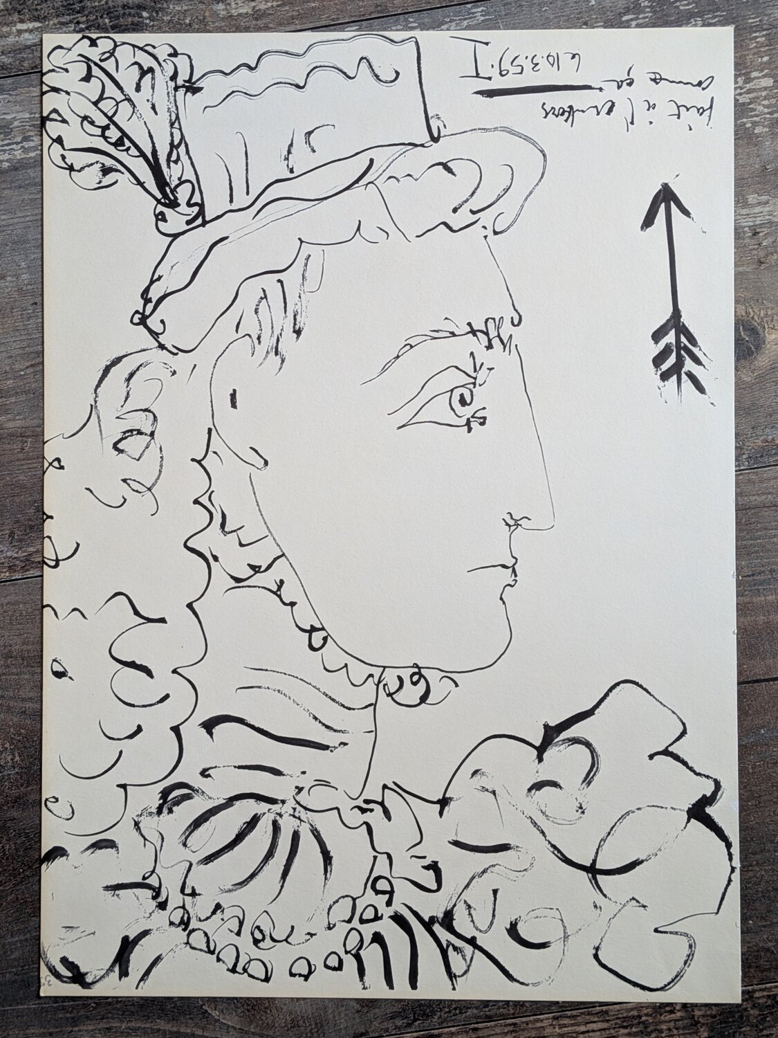 Jacqueline Profiles-Double-side lithographs, plate signed, 1961 Pablo Picasso Opera su carta in vendita
