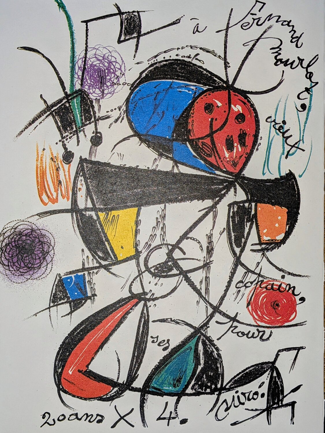 Color Lithograph - Composition for Fernand, 1978 Joan Miró