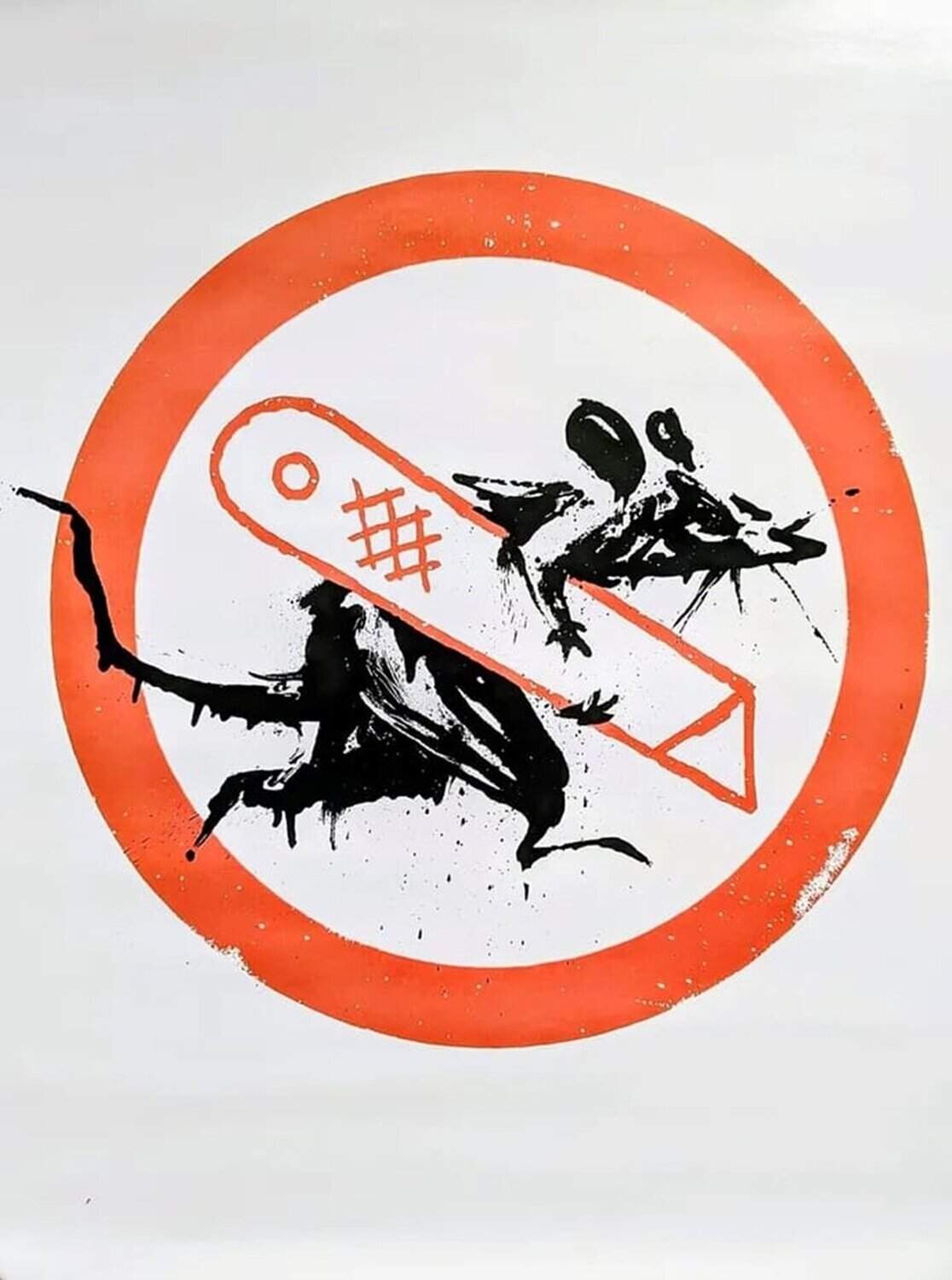 Screenprint on satin paper-GDP Rat - Cut and Run, 2019 Banksy Opera su carta in vendita