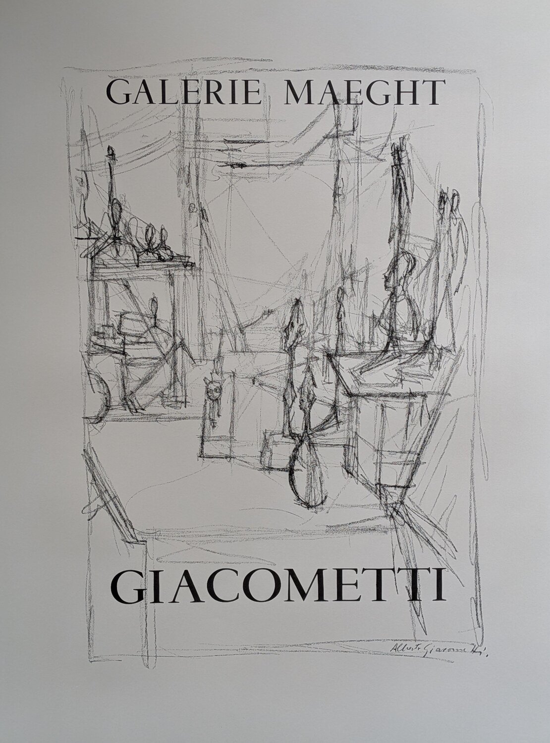 The Artist Workshop - Original Lithograph platesigned, 1951 Alberto Giacometti Werk auf Papier zu verkaufen