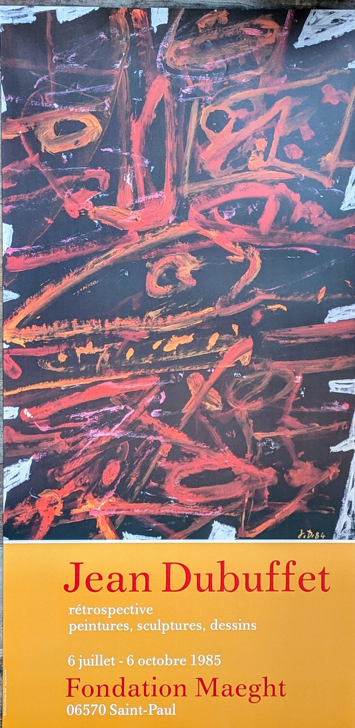 Jean Dubuffet - Vibtage original poster in offset lithograph, 1985 Jean Dubuffet