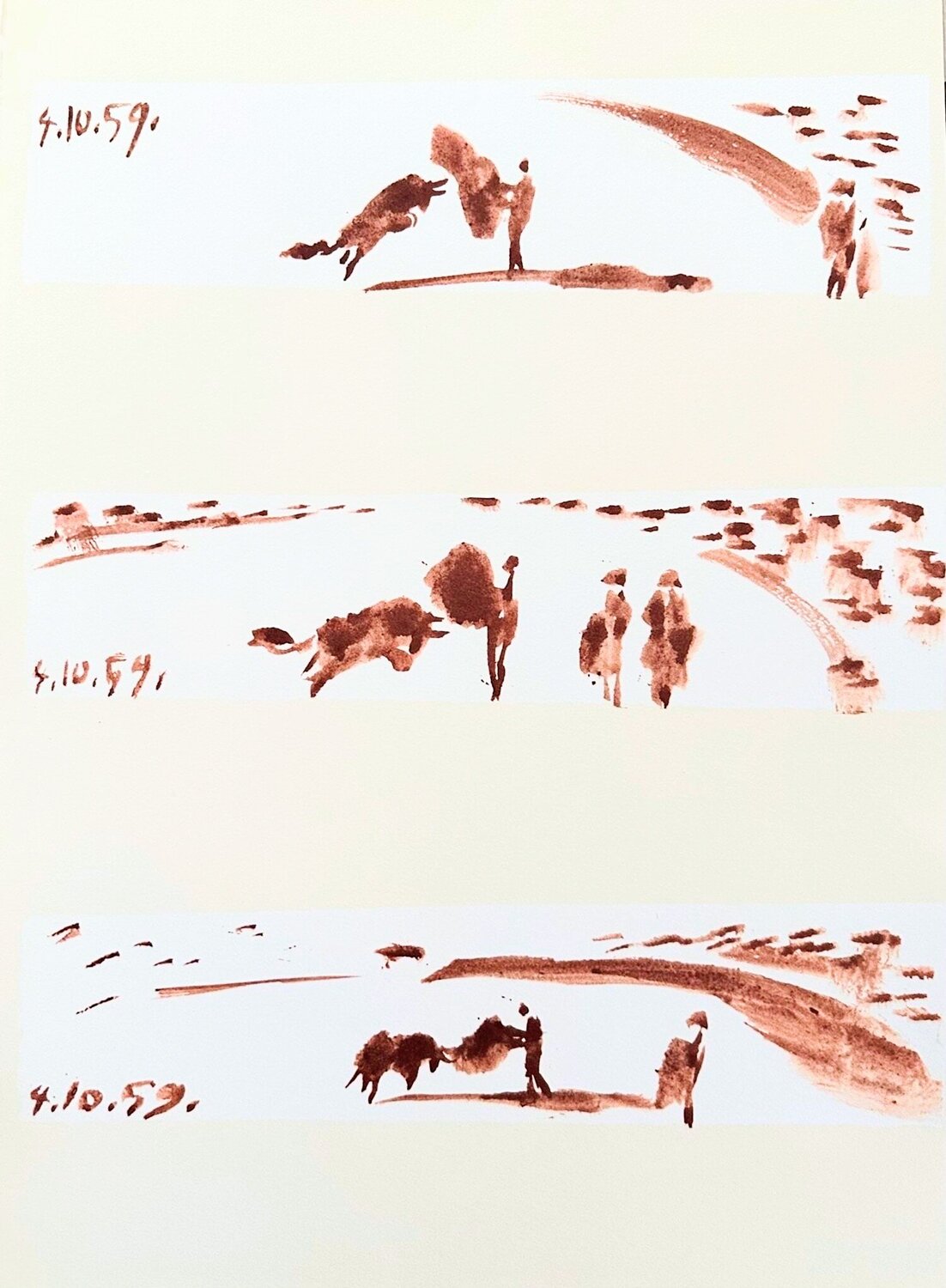 Corrida Scenes -  Color offset Lithograph, 1961 Pablo Picasso Werk auf Papier zu verkaufen