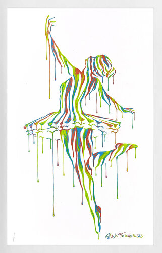 Music in Motion 8.0 (unique 1/1 hand painting on screen print ) van Shane Turner, Schilderij te koop op Singulart