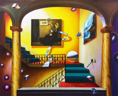 Mother (Homage To Whistler), huge original painting on canvas by Ferjo, Painting for Sale on Singulart