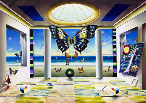 Homage to Chagall (huge original painting on canvas) by Ferjo, Painting for Sale on Singulart