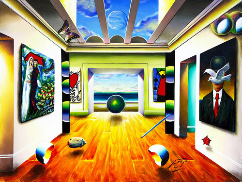 Hallway of Masters (large original painting on canvas) by Ferjo, Painting for Sale on Singulart