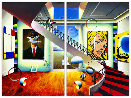 Grandiose Collection (Diptych), large original painting on canvas by Ferjo, Painting for Sale on Singulart