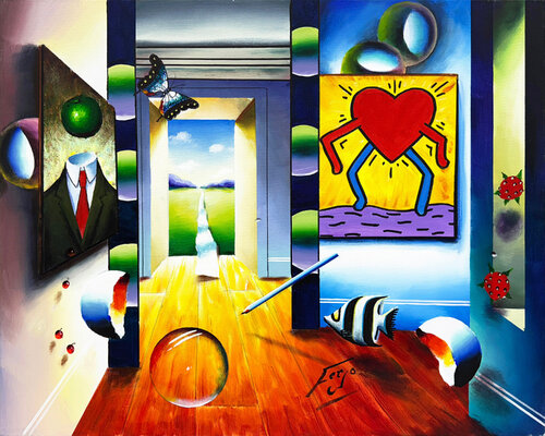 Hallway to Paradise (original painting on canvas) by Ferjo, Painting for Sale on Singulart