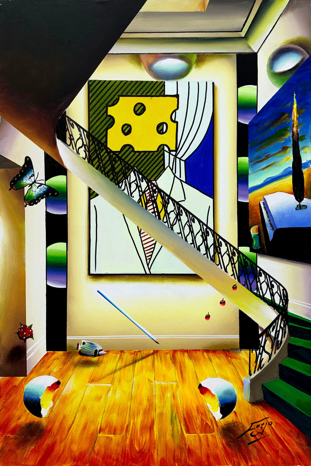 Homage To Lichtenstein (original painting on canvas) Ferjo Originalgemälde zu verkaufen