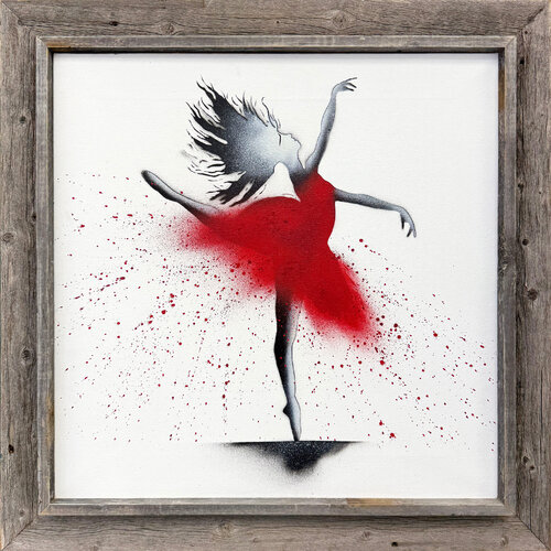 Red Ballerina, Original Painting on Canvas, 2013, Hand Signed, Framed von GRAFTER, Malerei kaufen auf Singulart