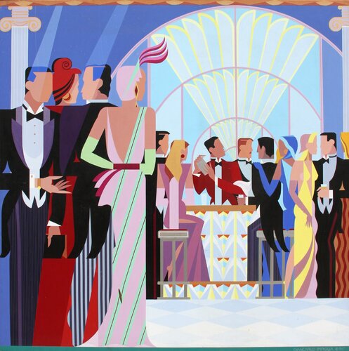 At the Bar by Giancarlo Impiglia, Painting for Sale on Singulart