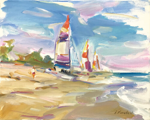 Sailboats (original painting) di Igor Korotash, Pittura in vendita su Singulart