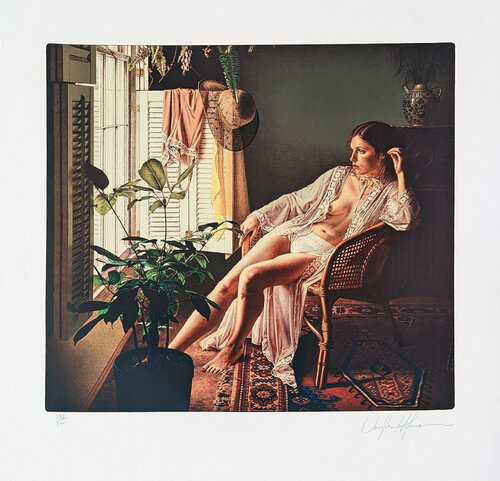 La Femme En Bleu (State II), hand signed lithograph by Douglas Hofmann, 인쇄 for Sale on Singulart