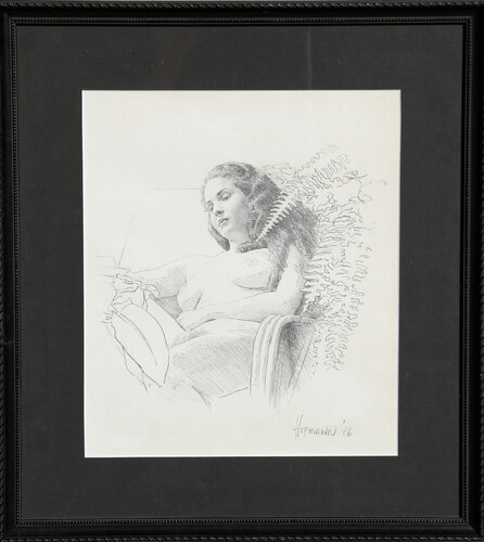 Beverly with Ferns by Douglas Hofmann, Work on Paper for Sale on Singulart