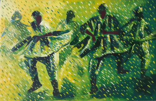 Dance to the Music African art par Alex Mensah, Peinture en vente sur Singulart