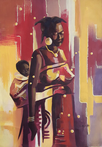 Threads of motherhood, Mother's pride von Alex Mensah, Malerei kaufen auf Singulart