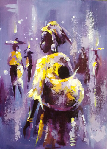 Elegance of womanhood di Alex Mensah, Pittura in vendita su Singulart
