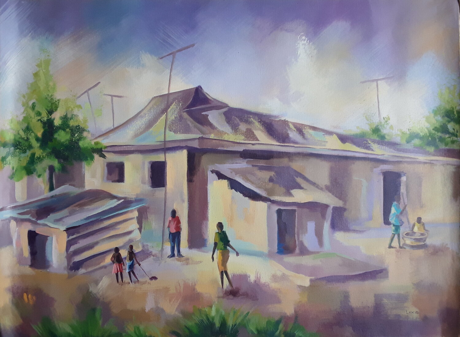 Village Scene, one Fine Afternoon Alex Mensah