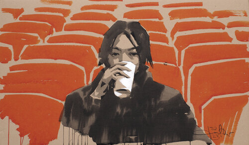 Moviegoer par Dima Filatov, Peinture en vente sur Singulart