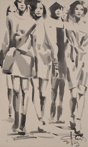 Walking Girls par Dima Filatov, Peinture en vente sur Singulart