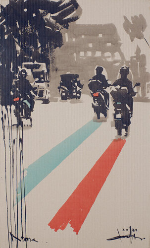 Paused in the summer (Rome) par Dima Filatov, Peinture en vente sur Singulart