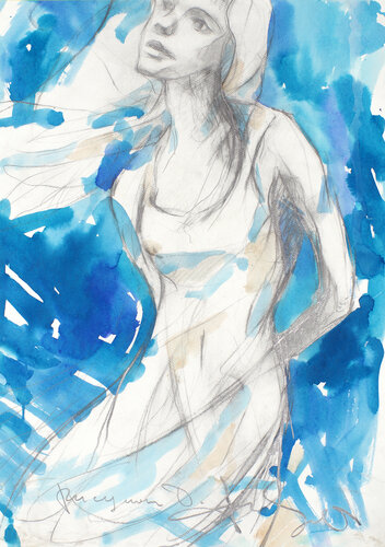 Portrait of a young girl von Dima Filatov, Werk auf Papier kaufen auf Singulart