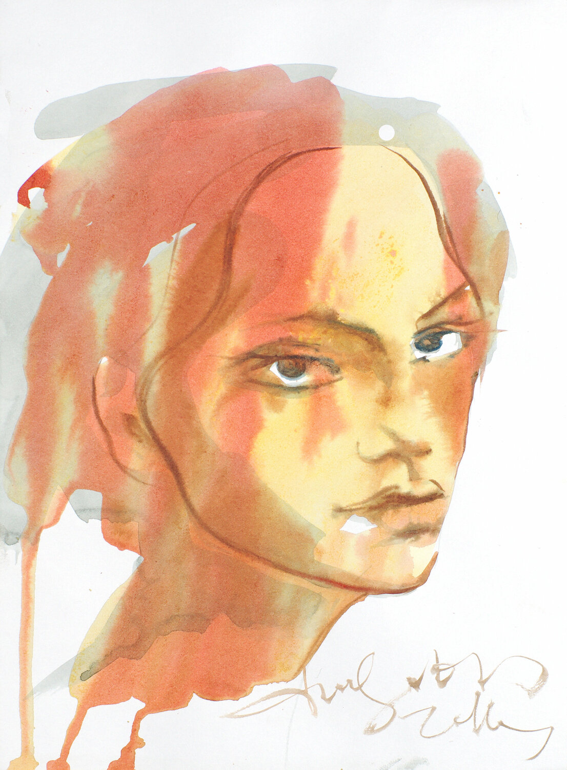 Portrait of a Girl Dima Filatov Werk auf Papier zu verkaufen