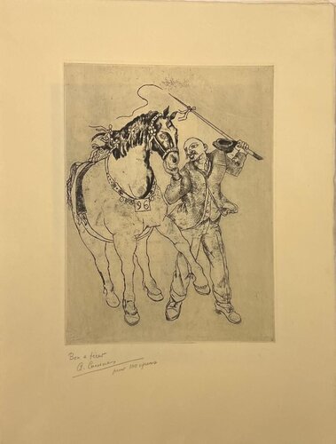 Le cheval au concours van Alfred Courmes, Afdruk te koop op Singulart