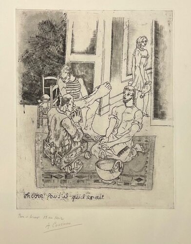 Le lavement de pieds II (noir) van Alfred Courmes, Afdruk te koop op Singulart