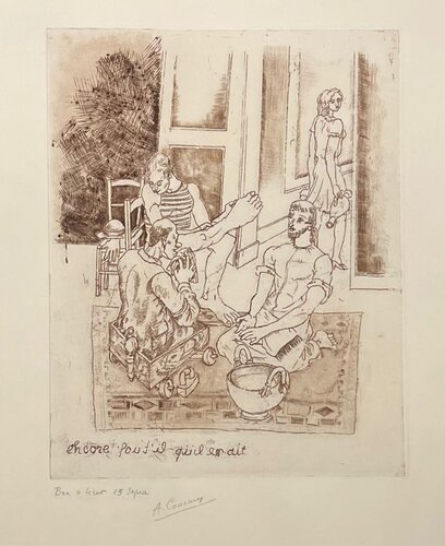 Le lavement de pieds I (sepia) van Alfred Courmes, Afdruk te koop op Singulart