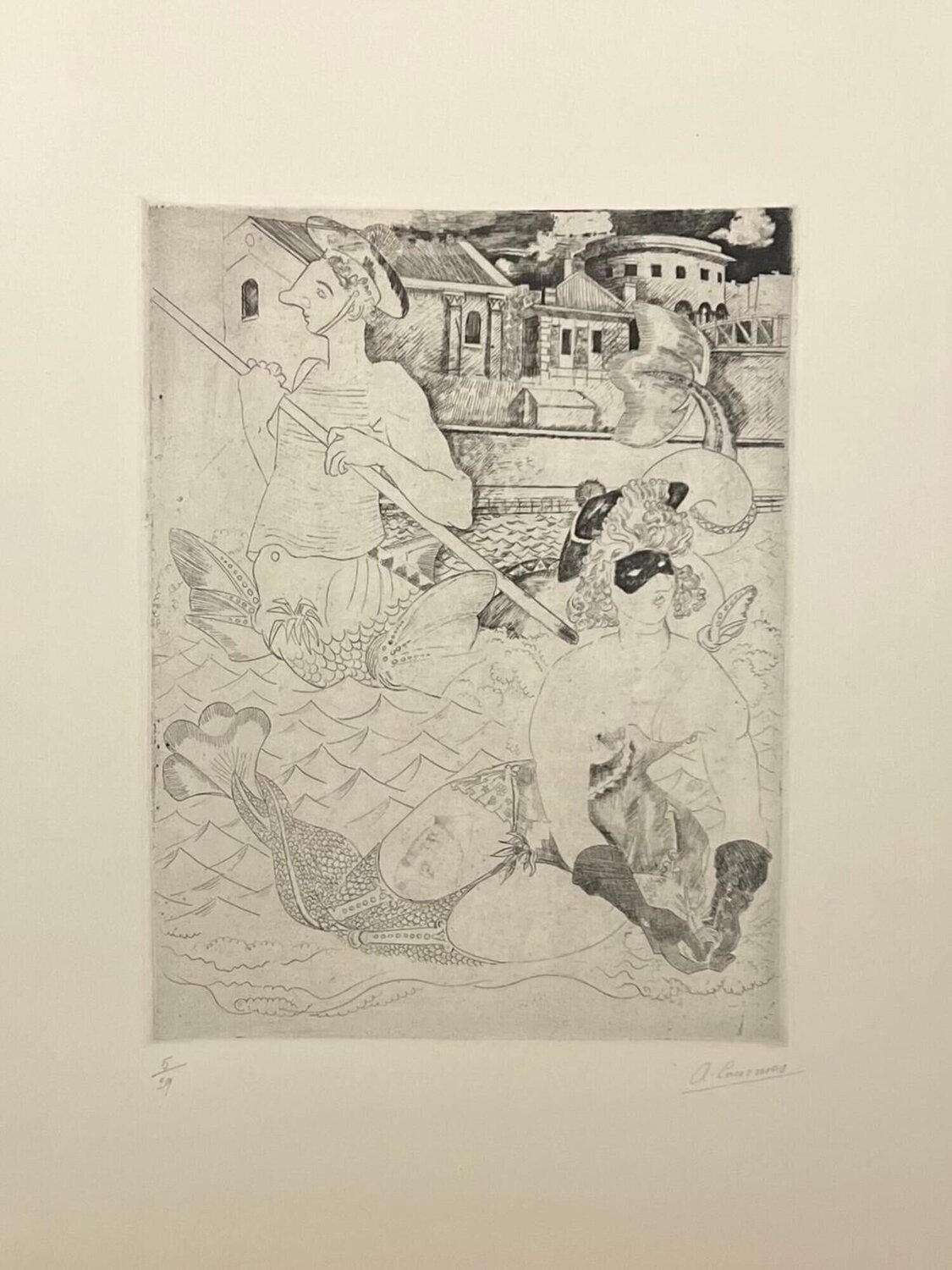 La Belle et le Triton Alfred Courmes Druck zu verkaufen