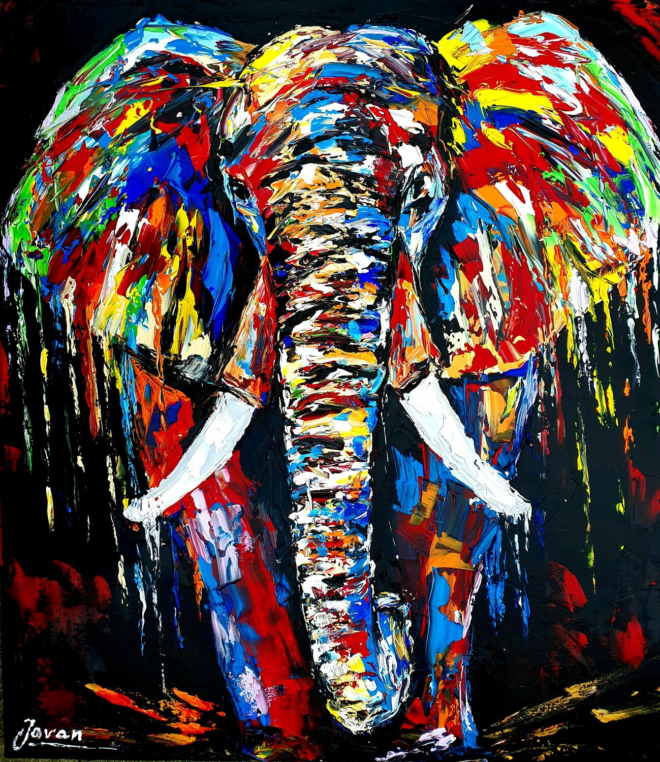 Acrylic Elephant Painting