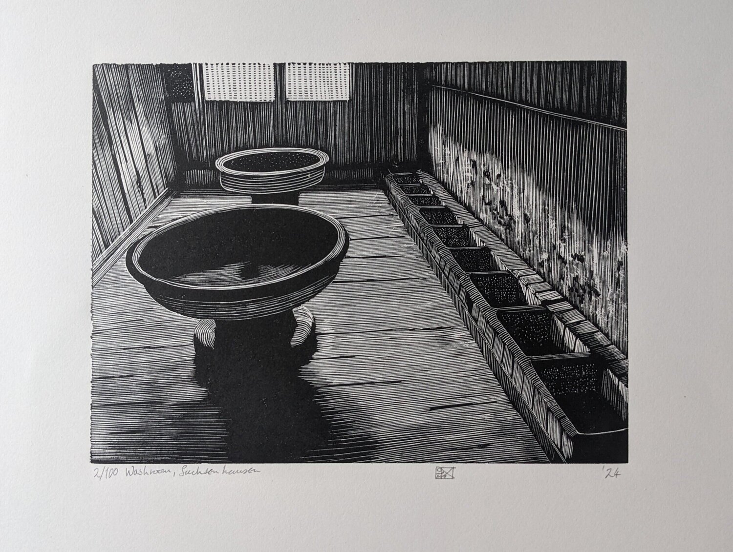 Washroom,  Sachsenhausen Chris Pig Druck zu verkaufen