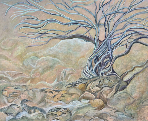 Baum des Friedens - im Fluss des Seins by Beate Mascialino, Painting for Sale on Singulart