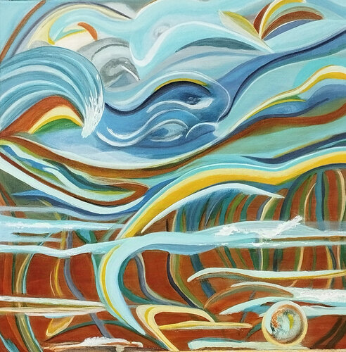 Aquarius - Erleben von Höhen und Tiefen by Beate Mascialino, Painting for Sale on Singulart