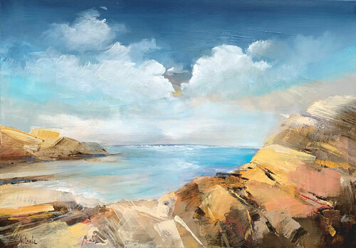 yellow rocks II van Irina Laube, Schilderij te koop op Singulart