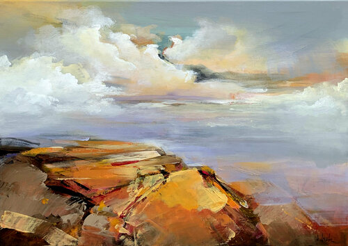 yellow rocks I van Irina Laube, Schilderij te koop op Singulart