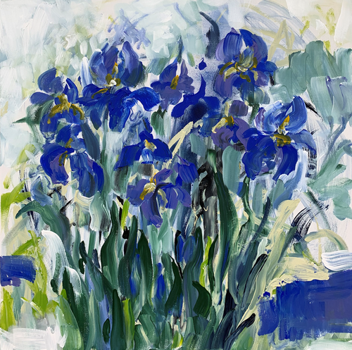 Blue Irises van Irina Laube, Schilderij te koop op Singulart