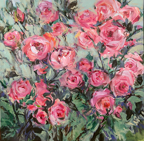 Pink Roses van Irina Laube, Schilderij te koop op Singulart