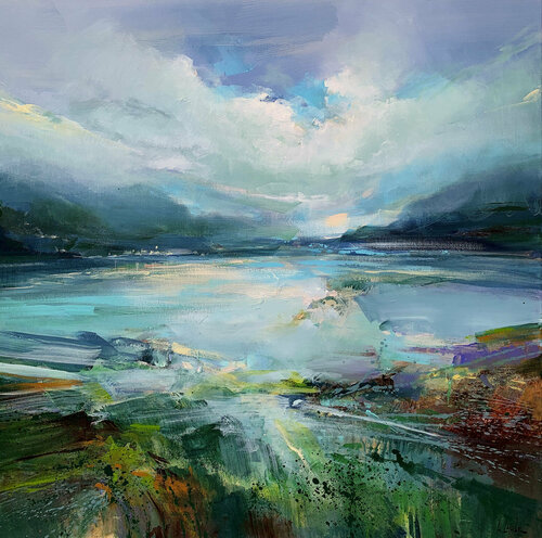 On the lakeshore van Irina Laube, Schilderij te koop op Singulart
