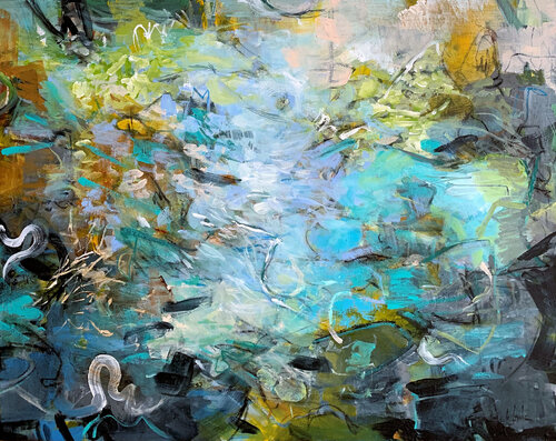 Encounter in the garden van Irina Laube, Schilderij te koop op Singulart