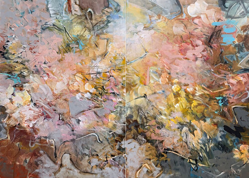 What's blooming? (diptych) di Irina Laube, Pittura in vendita su Singulart