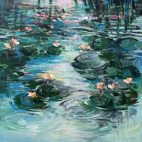 Water lily pond van Irina Laube, Schilderij te koop op Singulart